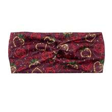 1pc Valentine's Day Headband, Heart Shaped Elastic Criss-Cross Knotted Printed Sports Headband