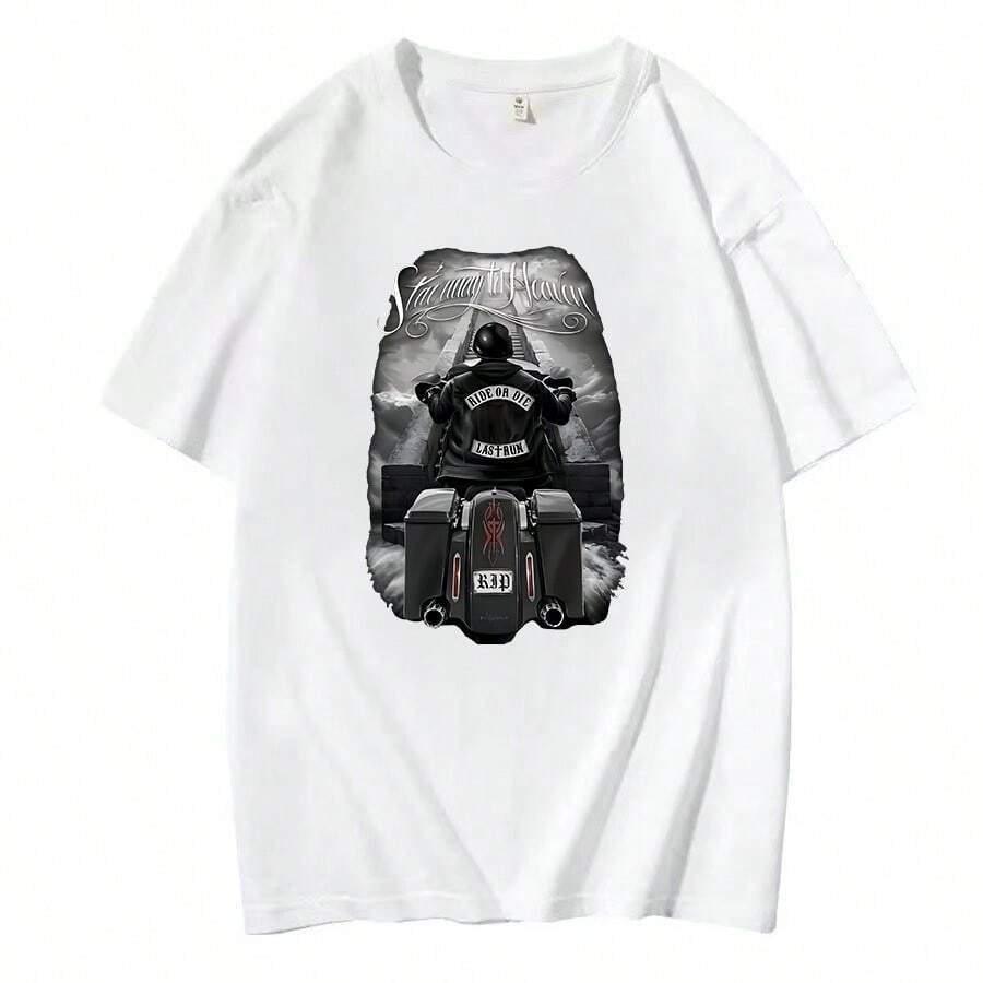 DAVID GONZALES DGA RIDE OR DIE STAIRWAY TO HEAVEN SKULL OUTLAW T SHIRT M-5XL - White - View 1