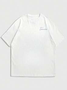 Camiseta de manga corta casual y versátil con elemento impreso simple para hombres Zrgoth - Blanco - Ver 5