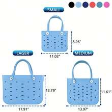 Waterproof Rubber Beach Bag, Large Capacity Women's Beach Bag, Large Size Tote Bag, Travel Bag, Shopping Bag, EVA Large Capacity Lightweight And Durable Backpack Tote Bag, Waterproof Beach Bag, Suitable For Supermarket Shopping, Vacation, Travel, Camping, Beach, Pool - 彩色 - 查看 4