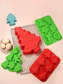 Formy silikonowe w kształcie choinki do mydła, czekolady, ciasta, bomby kakaowej, bomby do kąpieli, lodu, świec, jedzenia, 3D, świąteczne przysmaki, tacki do pieczenia i zamrażania, akcesoria kuchenne, forma do pieczenia