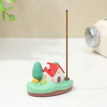 1 pièce Brûleur d'encens et support en résine de mini maison d'île créative et mignonne (bâtons d'encens non inclus), accessoire de décoration d'intérieur de style zen, cadeau de conception originale pour l'anniversaire, Noël, la Saint-Valentin - Multicolore - Voir 11