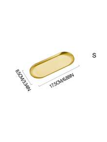1pc/3pcs Gold Eid Mubarak Oval Stainless Steel Tray, Drink Coaster, Desktop Organizer, Metal Plate For Dessert, Snack, Jewelry - Multicolor - View 17