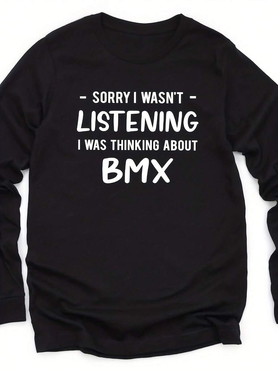 BMX Long Sve Shirt, Gift For BMX Lover, BMX Sweatshirt, Bmx Crewneck, Exte Bike Rider Tee,Autumn/Winter Hoodie Autumn Set - 款式21 - 查看 1