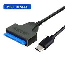 SATA 转 USB 3.0 USB-C 适配器电缆，最高可达 6 Gbps，适用于 2.5 英寸外置 HDD SSD 硬盘 SATA 3 22PIN USB 2.0 转 Sata III 线缆 SATA 转 USB - 黑色 - 查看 13