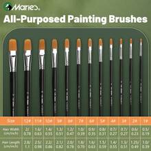 Marie's Filbert Paint Brushes Set, 3pcs Nylon Synthetic Hair Paintbrushes Kit, Professional For Oil, Acrylic, Gouache Painting, Mini Figures, Eggs, Rocks, Watercolor, Crafts, Models, Canvas And More, Premium Painting Supplies For Artists And Adults In Halloween