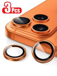 Yezodawee 3pcs Camera Lens Protector Compatible With Iphone 17 Pro Max/17 Pro, Metal Aluminum Alloy Tempered Glass Cover, Compatible With Phone Case - Starry Orange - Orange - View 11