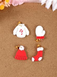 1/4pcs Christmas Charm Polymer Clay Cutter, Hat Pendant Accessories Clay Cutters Mold, Jewelry Making Kit, New Year Earring Clay Tool - Clay Cutter - View 4