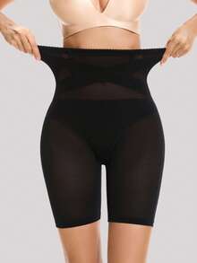 1件装女士高腰收腹塑身内衣塑形短裤 - 黑色 - 查看 2