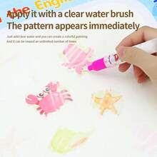 神奇水彩画垫，超大水彩画布涂鸦玩具套装，画板，儿童益智玩具，儿童礼物，多种尺寸（包含画布、画笔、描图纸）（随机颜色：黄色、绿色、粉色水彩笔） - 彩色 - 查看 8