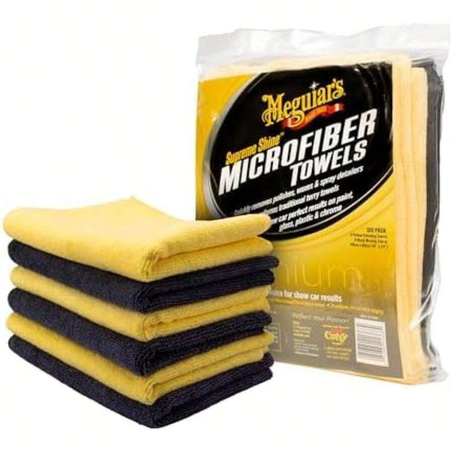 Meguiar's Shine - Toallas de Microfibra Reutilizables (6 Unidades)(Paquete de 6 toallas) - Multicolor - Ver 1
