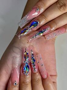 Bộ 5000 món trang trí móng tay 3D, hộp 12 ngăn, nhiều loại trang sức móng tay phẳng, đá pha lê nhiều màu sắc cho móng tay, đá trang trí mặt, tự làm móng, trang trí ốp điện thoại, cốc, v.v. (Bao gồm dụng cụ làm móng) - Nhiều màu - Xem 7