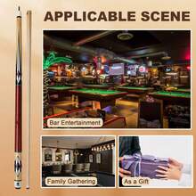 2节枫木台球杆，配13毫米皮革杆头、Uni-Loc接头和磨砂表面，适用于台球和游戏（A-026，19-21盎司）