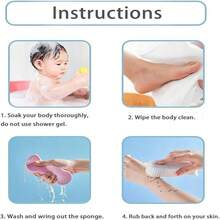 Korean Skin Scrubber Exfoliator Sponge, Magic Exfoliating Bath Sponge, Soft Exfoliating Bath Sponge Reusable, Bath Brush 3pcs - 4 piezas - Ver 7