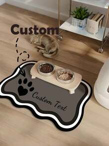 Customizable Quick-Drying Pet Feeding Mat, Personalized Pet Feeding Mat - Quick-Drying Waterproof Non-Slip Cat Bowl Mat, Personalized Pet Cat Dog Silicone Feeding Mat, Lightweight Fresh Cloud Shape, Customizable Name, Pet Feeding Mat - Multicolor - View 7