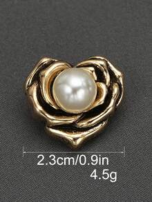 Set de 10 botones metálicos vintage elegantes con diseño de rosa, perla y textura, adecuados para abrigos, suéteres, trajes, uniformes, cárdigans, manualidades DIY, cajas de joyas, bolsos