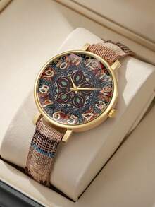 1pc Women's Elegant Fashion Personalized Numeric Dial Quartz Wrist Watch, & Chic (Watch Box Not Included) - Màu be - Xem 8