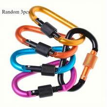 5 Mixed Colors D-Ring Buckle, Outdoor Hook, High-Quality Thickened 3.15inch Button, Quick Release Hook, Aluminum Alloy Backpack Buckle, Keychain, Outdoor Accessories - 3 Random Items - View 2