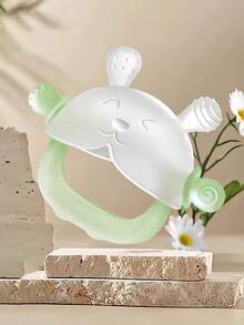 1pc Cute Animal Shaped Baby Teether, Helps Baby Happily Teethe, Baby Handguard Teether, Trains Grasping Ability, Teething Ring Teether, Anti-Thumb Sucking Device, Soft Silicone Teether Can Be Boiled, Suitable For Babies 3 Months+, Color Options - 彩色 - 查看 10