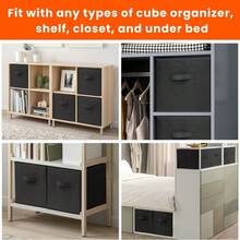 13"X13"X13" 12-Pack Foldable Storage Bins Collapsible Closet & Toy Organization Boxes Space Saving Fabric Cubes For Shelves Black - 黑色 - 查看 5
