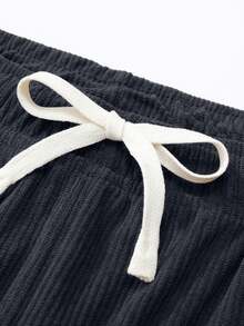 2pcs/Set Plus Size Men's Corduroy Straight Leg Pants, Casual Solid Color Loose Fit Trousers, & Versatile For Spring & Autumn - Multicolor - View 5