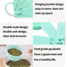 5 Piece Measuring Spoon And Measuring Cup Baking Tool DIY Cake Baking Formula Milk Powder Spoon - Blue - View 5