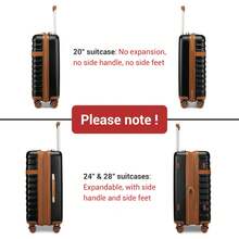 PP Hardshell Luggage 20 24 28 Inch Carry On Cabin Suitcase Expandable TSA Lock 360 Spinner Wheels Lightweight 3 Piece Set Check In Travel Holiday - Black - View 4