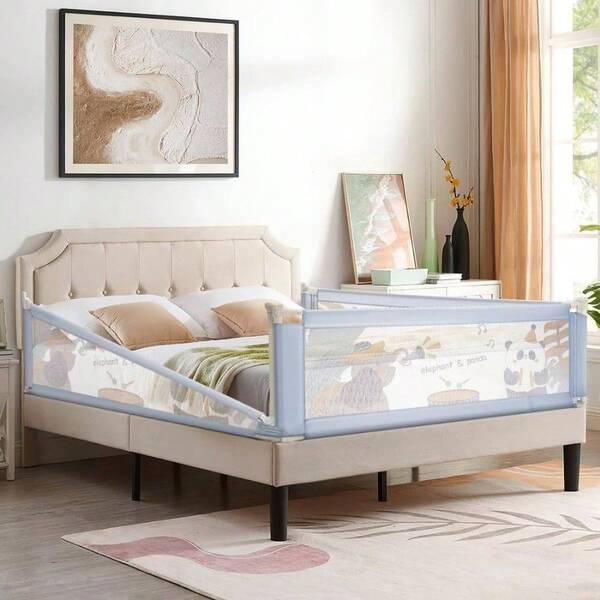 Bed Rail, 200CM Long Bed Rail Guard Height Adjustable, Crib  Bed Side Rail, Full Size, Twin, King Size - 1 Piece,