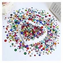 4500PCS Resin Flatback Rhinestone, 2mm 3mm 4mm 5mm 6mm Mine Silver Flatback Rhinestones For Tumblers, Nails Art, Mugs, Bottles, Craft Dration, Loose Bling Glitter Gem Stone - 多色108 - 查看 4
