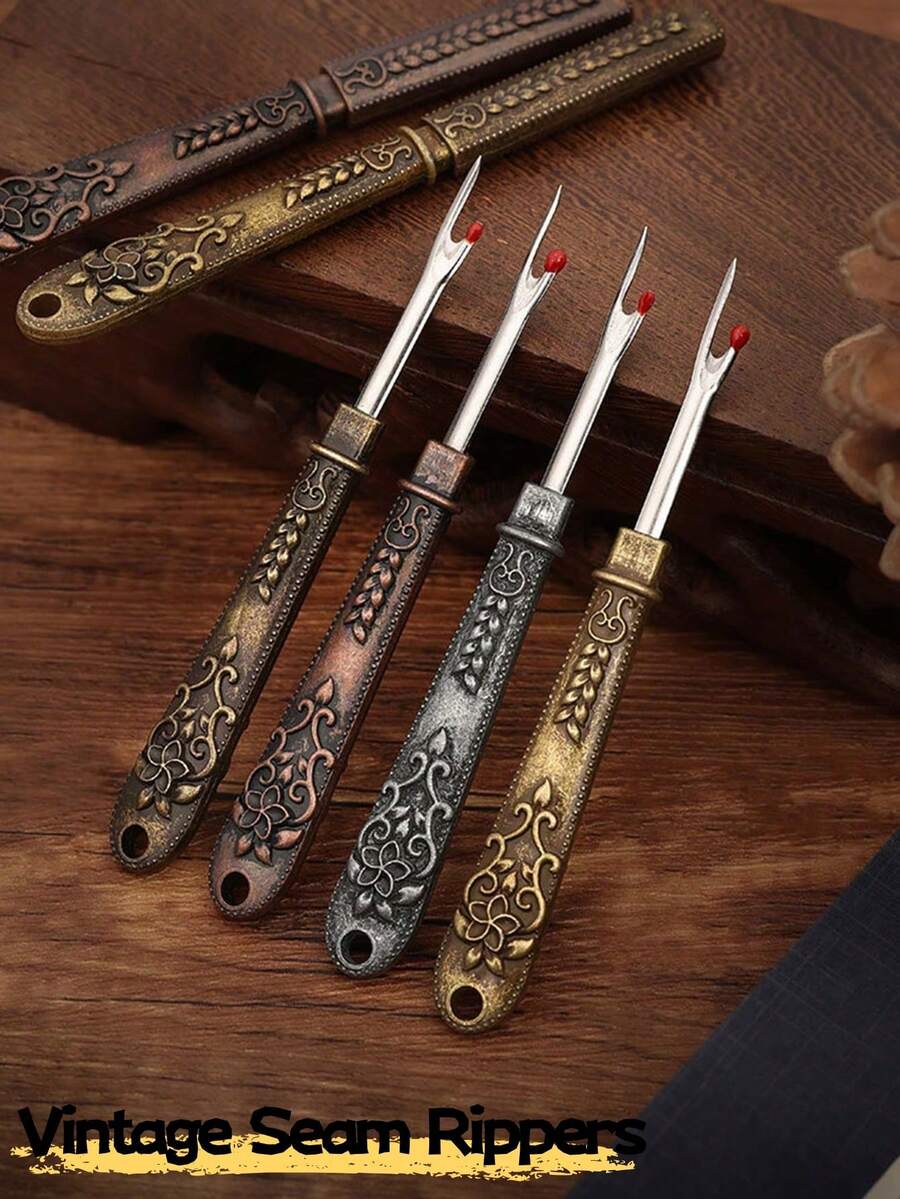 4/1 قطعة - مزيل الخياطة الأنيق، أداة إزالة الغرز، مزيل الخيط، مزيل الخياطة المعدني للخياطة اليدوية والتريكو والأعمال اليدوية - قاطعات الخيط السهلة - متعدد الألوان - مشاهدة 1