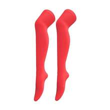 Women's Opaque Stretchy Nylon Over Knee Thigh High StocFKings Knee High Costume Boot Socks For Daily Wear Cosplay{Inchsize_nameinch:InchOneSizeinch,Inchcolor_nameinch:InchRedinch} - Red - View 1