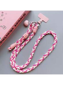 1 件通用手机挂绳，带卡夹和心形吊坠，聚酰胺编织斜挎带，防丢失手机壳挂链，适合送给母亲、家人、朋友、生日、节日的礼物，手机挂饰，手机链 - 彩色 - 查看 27