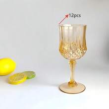 玻璃质感高脚葡萄酒杯，无异味防碎红酒杯，派对酒具套装 | 材质透明如玻璃，经久耐用，防摔 | 户外野餐、厨房及居家使用 | 情人节、复活节、生日、婚礼、周年纪念、儿童派对、乔迁之喜的理想之选 - 彩色 - 查看 12