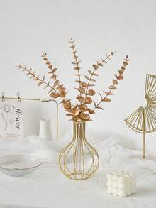 5/10/30/70Pcs Gold Eucalyptus Stems Artificial Plants Faux Eucalyptus Branches Faux Eucalyptus Stem For Wedding Bouquet Boho Home Floral Arrangement Farmhouse Decor, Valentine Day, Gift Gifts Birthday Graduation - Gold - View 7