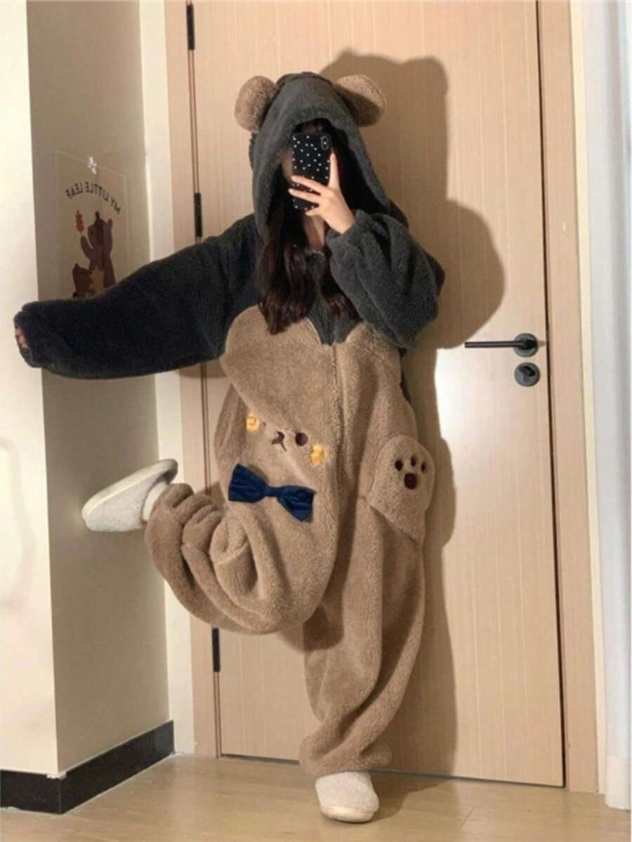 5件組卡通可愛熊貓珊瑚絨冬季睡衣，新款保暖居家服，舒適法蘭絨，保暖防寒，可穿戴毯，溫馨可愛，適合假期派對、居家裝飾、派對禮物、生日禮物、居家裝飾派對與聖誕禮物，聖誕裝飾，聖誕節，聖誕居家裝飾