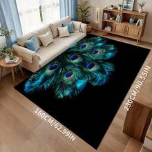 1 pièce Tapis de bain antidérapant à motif de plume de paon, tapis de cuisine antidérapant, convient pour la salle de bain, la cuisine extérieure, la décoration printanière de la maison