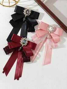 1pc Elegant Sunflower Rhinestone Decor Bow Fabric Extra Large Brooch, Luxurious Jewelry Brooch Pin, Suitable For Daily Wear, Gift For Occasions - classic - View 9