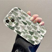 Un diseño de árbol de Navidad blanco con una funda de teléfono de marco ondulado adecuada para múltiples modelos de, que proporciona protección para la lente y sirve como funda protectora, lo que la hace perfecta como regalo. - Colores mixtos - Ver 3