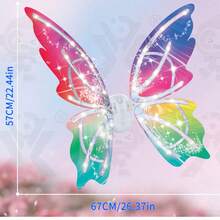 1件儿童发光蝴蝶翅膀，带闪光灯和音乐的仙女翅膀背包玩具，电池供电，适合3-10岁女孩，生日礼物，服装派对配饰 - 彩色 - 查看 11