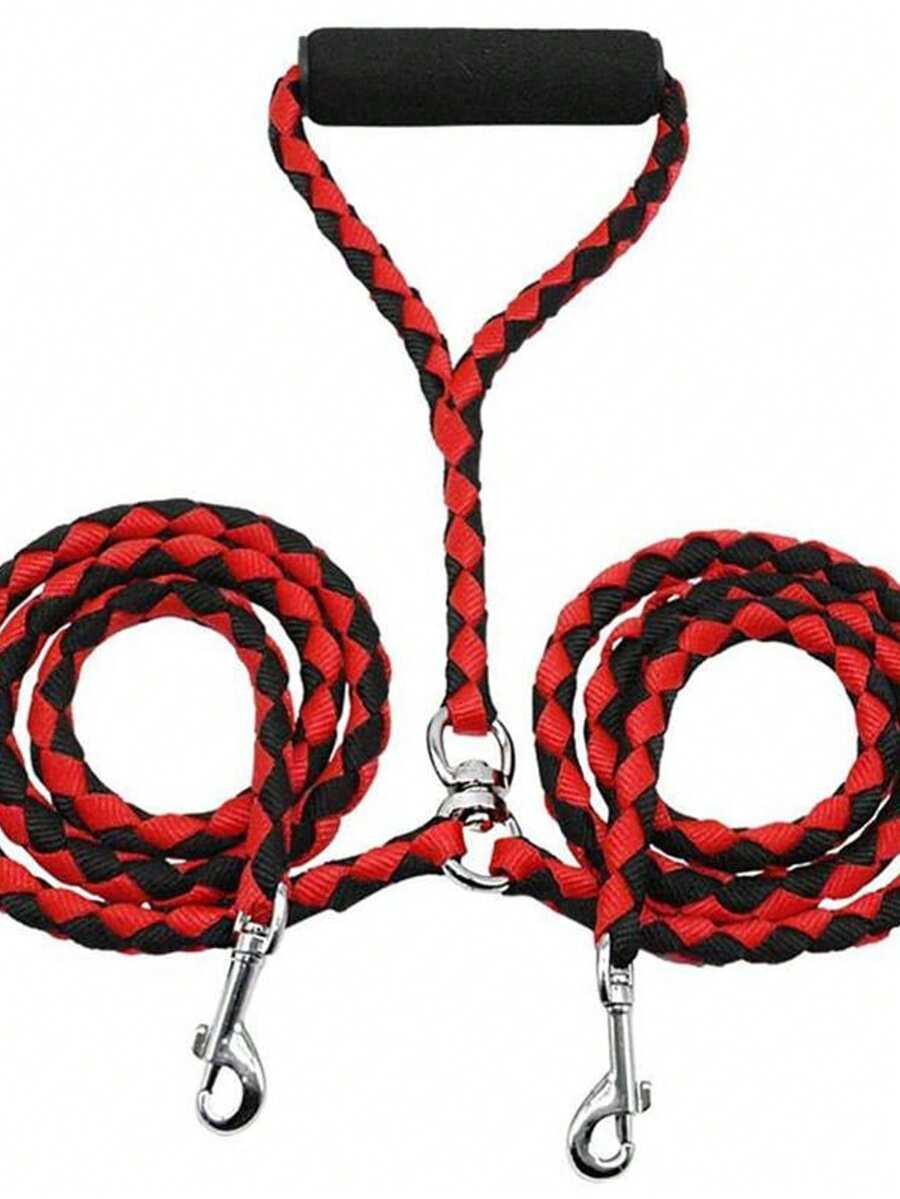Double Dog Leash, Dual Dog Leash, 360° Swivel Free Bungee Walking Training For Large Medium Dogs, Shock Absorbing Bungee Reflective For Two Dogs - R - Xem 1