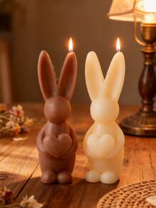 1pc Rabbit Shaped Silicone Candle Mold, Rabbit And Egg Shaped Candle Mold, Suitable For Home Decor, Room Decor, Wedding Decor, Tabletop Decor, Handmade Scented Candle Mold, Soap Mold, DIY Epoxy Resin Plaster Mold, Gift For Women, Easter Gift, Gift For Best Friend, DIY Gift - Rabbit - View 5