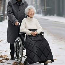 1pc Fleece Motorcycle Leg Windshield Skirt, Easy Installation, Front Large Pocket, Windproof & Warm (Can Also Be Used As Wheelchair Blanket), Waist Elastic Band For Winter Riding, Black, Suitable For Electric Scooters