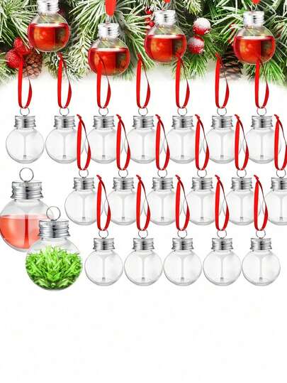 12个圣诞透明球可填充装饰球圣诞球圣诞树挂饰圣诞派对装饰家居装饰派对背景装饰