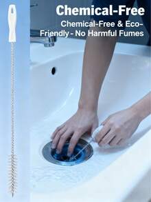 2 Pcs Drain Cleaning Tool Set (With Storage Hook), Includes Flexible Drain Remover And Brush, Hair Clog Remover For Sink, Shower, And Bathtub, Effectively Captures Hair And Cleans Pipes For Kitchen And Bathroom, Bathroom Decor, Fall Decor, Home Cleaning, Back To School