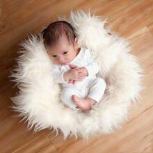 人造毛皮新生儿摄影道具毛毯蓬松柔软拍摄背景毯婴儿摄影道具新生儿毛毯婴儿洗澡复活节礼物适合女孩/男孩的物品