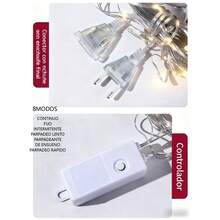 1 pieza cortina luz led de decoración navideña con diseño de estrella color cálida Cortina Luz Led Navideña Diseño Estrella Iluminación Cálida Decoración Hogar Evento - Amarillo - Ver 6