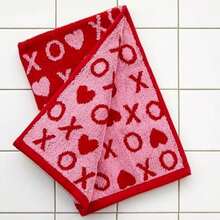 SKL Home - Juego de Toallas de Mano para el día de San Valentín, 2 Unidades(Xs y Os) - Multicolor - Ver 4