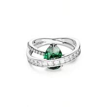 Nhẫn SWAROVSKI HYPERBOLA Boundless, Nhẫn bản rộng pha lê xanh dành cho nữ, Nhẫn đôi, Cỡ 55, Quà tặng sinh nhật, Quà tặng Ngày của Mẹ, Quà tặng sinh nhật, Quà tặng Giáng sinh, Dành cho người thân yêu, Dành cho các cặp đôi - màu xanh lá - Xem 1