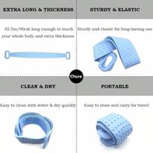 - Limpiador de silicona para ducha, 90 largo con asas, cepillo para polvo corporal para exfoliacin y masaje, cepillo para polvo de bao para hombres y mujeres azul - azul - Ver 6