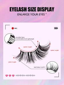 Asiteo 7 Pairs Natural Half-Strip Fake Eyelashes, Cat Eye Effect, Transparent Band, Lightweight & Fluffy, Soft Wispy Lashes At Outer Corners - Half Eyelashes - View 2
